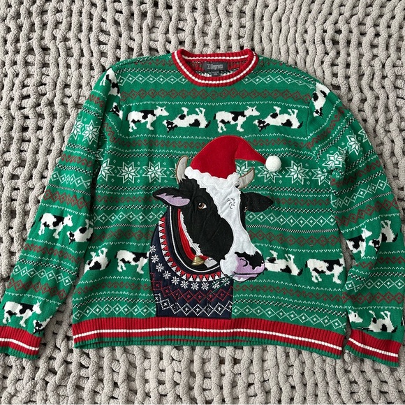 33 degrees Sweaters - cow ugly christmas sweater